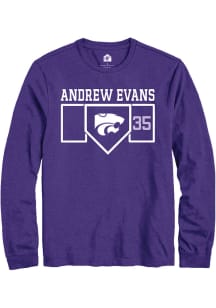 Andrew Evans Rally Mens Purple K-State Wildcats NIL Playing Field Tee