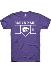 Cadyn Karl Purple K-State Wildcats NIL Playing Field Short Sleeve T Shirt