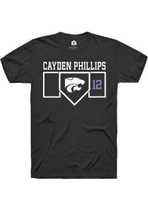 Cayden Phillips Black K-State Wildcats NIL Playing Field Short Sleeve T Shirt