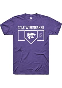 Cole Wisenbaker Purple K-State Wildcats NIL Playing Field Short Sleeve T Shirt