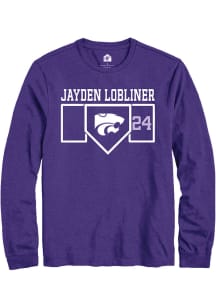Jayden Lobliner  K-State Wildcats Purple Rally NIL Playing Field Long Sleeve T Shirt