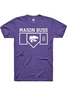 Mason Buss Purple K-State Wildcats NIL Playing Field Short Sleeve T Shirt