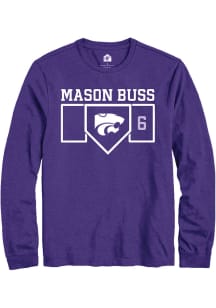 Mason Buss Rally Mens Purple K-State Wildcats NIL Playing Field Tee