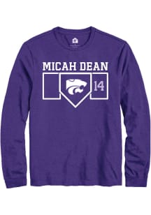 Micah Dean  K-State Wildcats Purple Rally NIL Playing Field Long Sleeve T Shirt