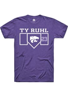 Ty Ruhl Purple K-State Wildcats NIL Playing Field Short Sleeve T Shirt