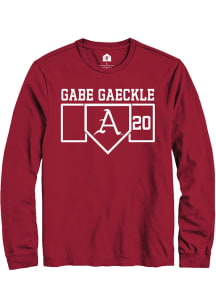 Gabe Gaeckle  Arkansas Razorbacks Red Rally NIL Playing Field Long Sleeve T Shirt