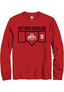 Matthew Graveline  Ohio State Buckeyes Red Rally NIL Playing Field Long Sleeve T Shirt