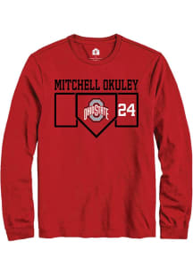 Mitchell Okuley Rally Mens Red Ohio State Buckeyes NIL Playing Field Tee