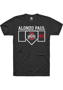 Alonzo Paul  Ohio State Buckeyes Black Rally NIL Playing Field Short Sleeve T Shirt