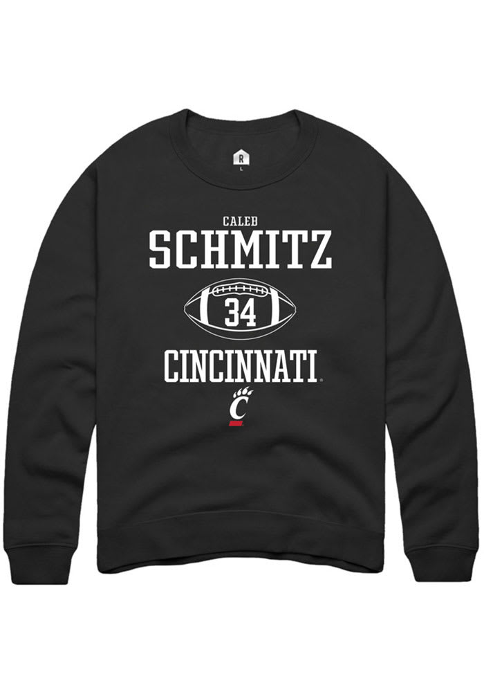 Caleb Schmitz Rally Cincinnati Bearcats Mens Black NIL Sport Icon Long Sleeve Crew Sweatshirt