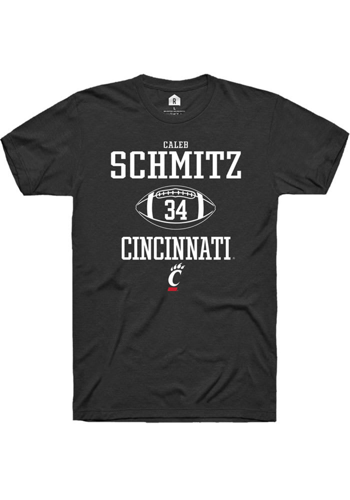 Caleb Schmitz Cincinnati Bearcats Black Rally NIL Sport Icon Short Sleeve T Shirt