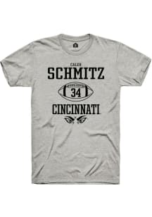 Caleb Schmitz  Cincinnati Bearcats Ash Rally NIL Sport Icon Short Sleeve T Shirt