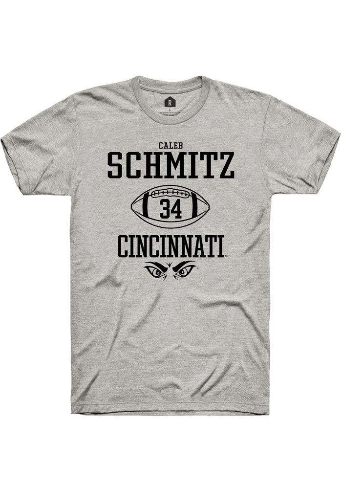 Caleb Schmitz Cincinnati Bearcats Grey Rally NIL Sport Icon Short Sleeve T Shirt
