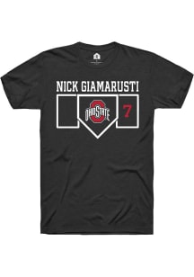 Nick Giamarusti  Ohio State Buckeyes Black Rally NIL Playing Field Short Sleeve T Shirt