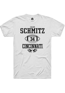 Caleb Schmitz  Cincinnati Bearcats White Rally NIL Sport Icon Short Sleeve T Shirt