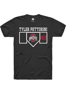 Tyler Pettorini  Ohio State Buckeyes Black Rally NIL Playing Field Short Sleeve T Shirt