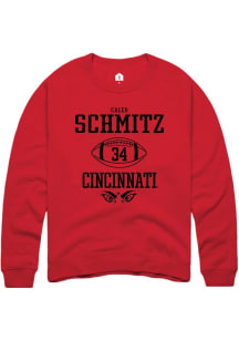 Caleb Schmitz  Rally Cincinnati Bearcats Mens Red NIL Sport Icon Long Sleeve Crew Sweatshirt