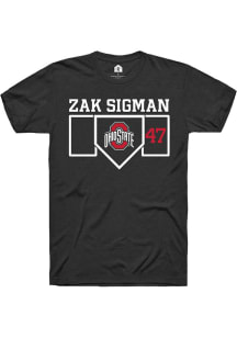 Zak Sigman  Ohio State Buckeyes Black Rally NIL Playing Field Short Sleeve T Shirt