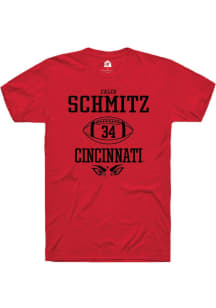 Caleb Schmitz  Cincinnati Bearcats Red Rally NIL Sport Icon Short Sleeve T Shirt