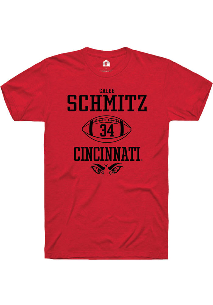 Caleb Schmitz Cincinnati Bearcats Red Rally NIL Sport Icon Short Sleeve T Shirt