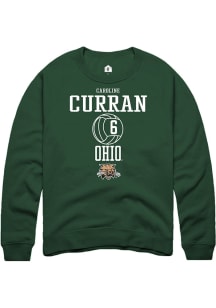 Caroline Curran  Rally Ohio Bobcats Mens Green NIL Sport Icon Long Sleeve Crew Sweatshirt