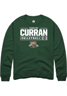 Caroline Curran  Rally Ohio Bobcats Mens Green NIL Stacked Box Long Sleeve Crew Sweatshirt