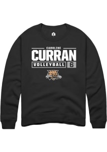 Caroline Curran  Rally Ohio Bobcats Mens Black NIL Stacked Box Long Sleeve Crew Sweatshirt