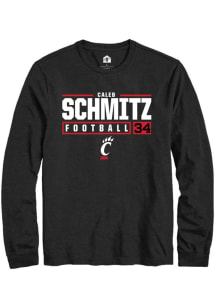 Caleb Schmitz  Cincinnati Bearcats Black Rally NIL Stacked Box Long Sleeve T Shirt