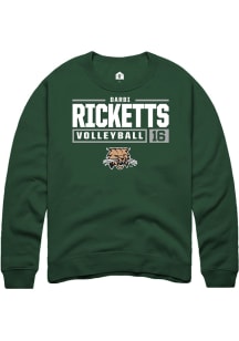 Darbi Ricketts  Rally Ohio Bobcats Mens Green NIL Stacked Box Long Sleeve Crew Sweatshirt