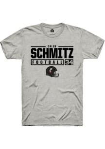 Caleb Schmitz  Cincinnati Bearcats Ash Rally NIL Stacked Box Short Sleeve T Shirt