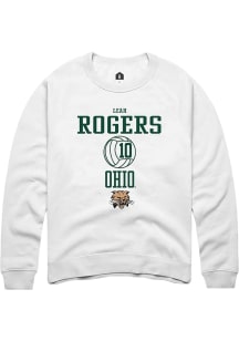 Leah Rogers  Rally Ohio Bobcats Mens White NIL Sport Icon Long Sleeve Crew Sweatshirt