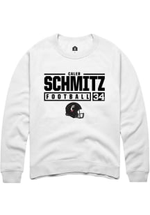 Caleb Schmitz  Rally Cincinnati Bearcats Mens White NIL Stacked Box Long Sleeve Crew Sweatshirt