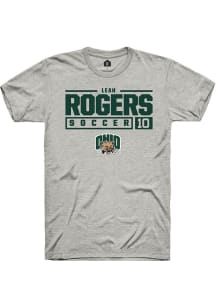 Leah Rogers  Ohio Bobcats Ash Rally NIL Stacked Box Short Sleeve T Shirt