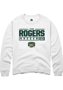 Leah Rogers  Rally Ohio Bobcats Mens White NIL Stacked Box Long Sleeve Crew Sweatshirt