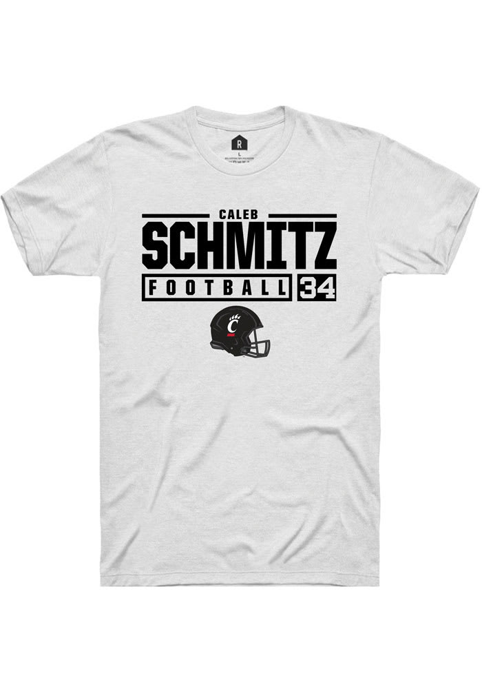 Caleb Schmitz Cincinnati Bearcats Rally NIL Stacked Box Short Sleeve T Shirt