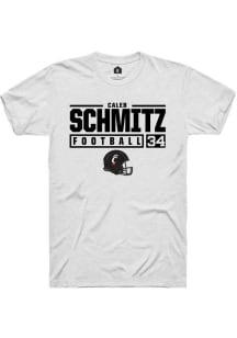 Caleb Schmitz  Cincinnati Bearcats White Rally NIL Stacked Box Short Sleeve T Shirt