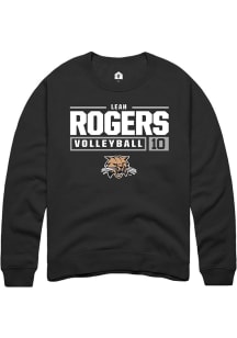 Leah Rogers  Rally Ohio Bobcats Mens Black NIL Stacked Box Long Sleeve Crew Sweatshirt