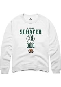 Makenna Schafer  Rally Ohio Bobcats Mens White NIL Sport Icon Long Sleeve Crew Sweatshirt