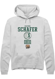 Makenna Schafer  Rally Ohio Bobcats Mens White NIL Sport Icon Long Sleeve Hoodie