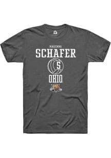 Makenna Schafer  Ohio Bobcats Dark Grey Rally NIL Sport Icon Short Sleeve T Shirt