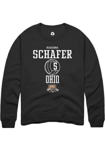 Makenna Schafer  Rally Ohio Bobcats Mens Black NIL Sport Icon Long Sleeve Crew Sweatshirt