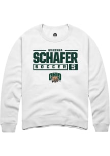 Makenna Schafer  Rally Ohio Bobcats Mens White NIL Stacked Box Long Sleeve Crew Sweatshirt