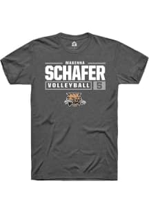 Makenna Schafer  Ohio Bobcats Dark Grey Rally NIL Stacked Box Short Sleeve T Shirt