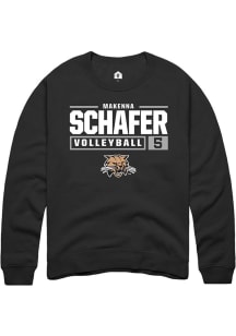 Makenna Schafer  Rally Ohio Bobcats Mens Black NIL Stacked Box Long Sleeve Crew Sweatshirt