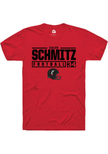 Caleb Schmitz  Cincinnati Bearcats Red Rally NIL Stacked Box Short Sleeve T Shirt