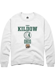 Torre Kildow  Rally Ohio Bobcats Mens White NIL Sport Icon Long Sleeve Crew Sweatshirt