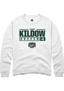 Torre Kildow  Rally Ohio Bobcats Mens White NIL Stacked Box Long Sleeve Crew Sweatshirt