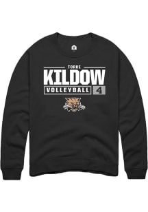 Torre Kildow  Rally Ohio Bobcats Mens Black NIL Stacked Box Long Sleeve Crew Sweatshirt