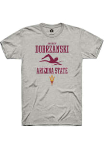 Andrew Dobrzanski  Arizona State Sun Devils Ash Rally NIL Sport Icon Short Sleeve T Shirt