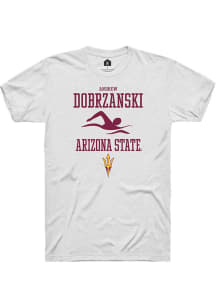 Andrew Dobrzanski  Arizona State Sun Devils White Rally NIL Sport Icon Short Sleeve T Shirt